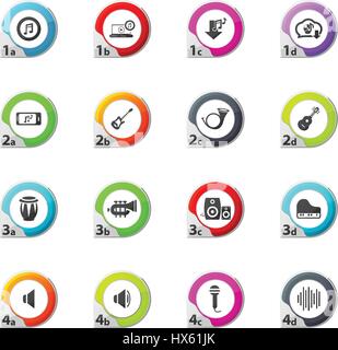 Music web icons for user interface design Stock Vector