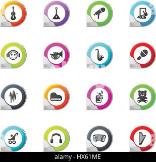 Music pointer on the color icons for your design Stock Vector