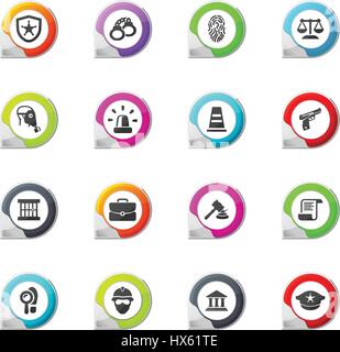 Police pointer on the color icons for your design Stock Vector