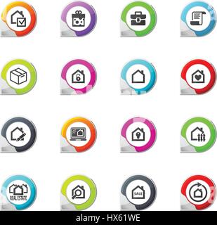 Real estate pointer on the color icons for your design Stock Vector