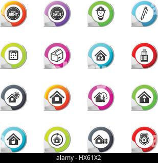 Real estate pointer on the color icons for your design Stock Vector