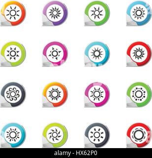 Sun pointer on the color icons for your design Stock Vector