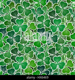 Clover Leaves, Seamless Stock Vector