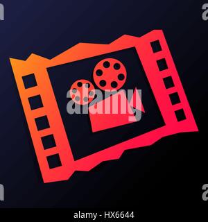 cinema red icon Stock Vector