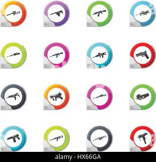 Hand weapons pointer on the color icons for your design Stock Vector