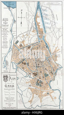 Map of Ghent, 1905 Stock Photo