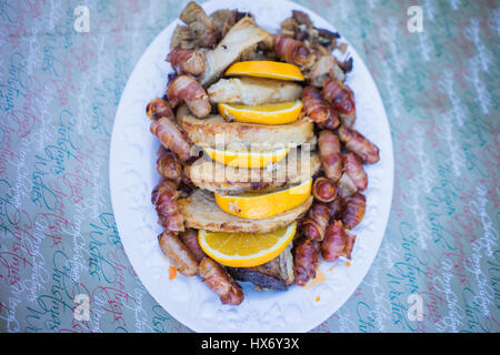 Pork roast on a display plate Stock Photo