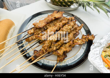 Chicken Kebab barbecue Stock Photo