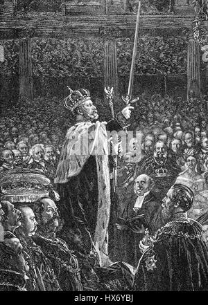 Coronation of William I as King of Prussia at Königsberg Castle in 1861 Stock Photo