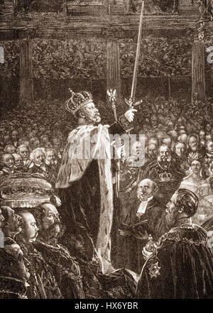 Coronation of William I as King of Prussia at Königsberg Castle in 1861 Stock Photo