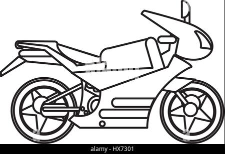 motorcycle transport image outline Stock Vector