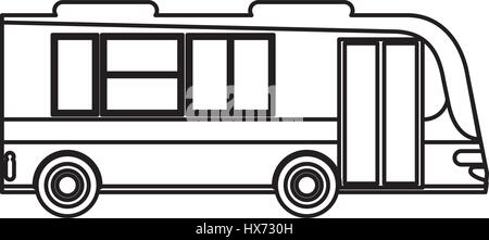 bus transport passenger public outline Stock Vector
