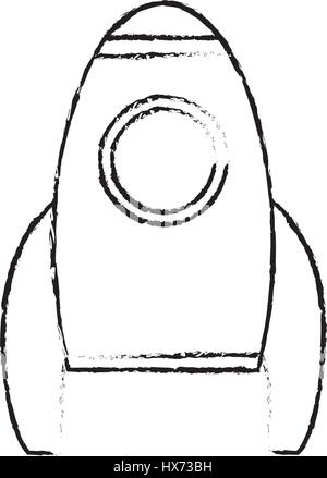 rocket transport space vehicle sketch Stock Vector