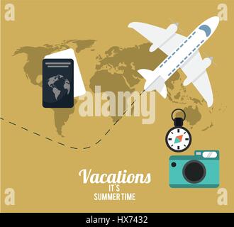 vacations summer time concept poster Stock Vector