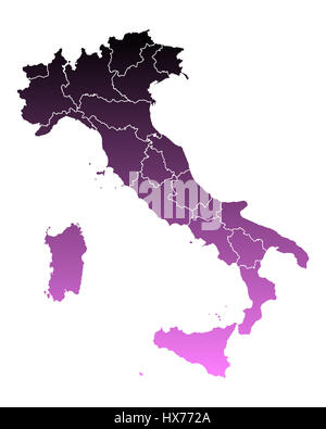 Map of Italy Stock Photo