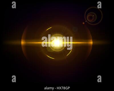 Space explosion, cosmos burst. Colored bang on deep dark background Stock Vector