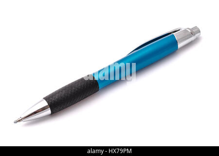 Blue pen isolated on white background Stock Photo