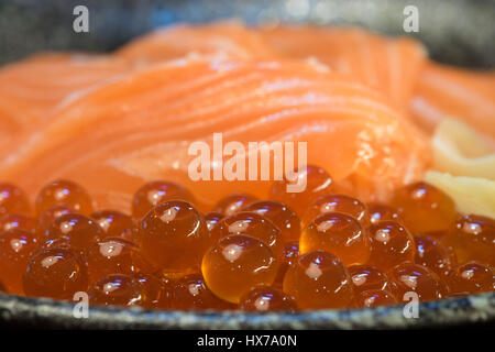 Japanese fresh fish shirashi salmon and tuna Stock Photo