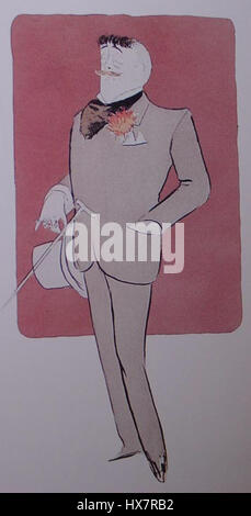 A caricature by Sem (Georges Goursat) of the artist Jean Lorrain ...