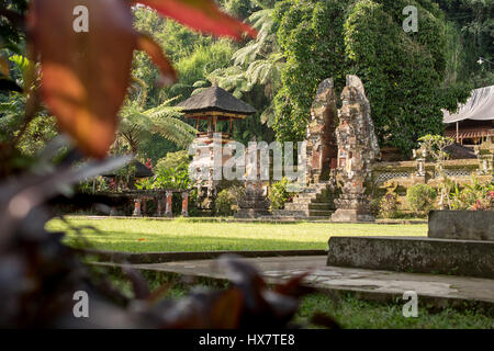 stone gate in Pura Tirta Empul, ubud temple, bali Stock Photo