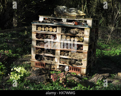 A large bug house in Clare Castle Country Park, Suffolk, UK. Stock Photo