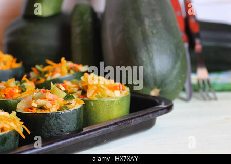 zucchini stuffed with vegetables dish  Stock Photo