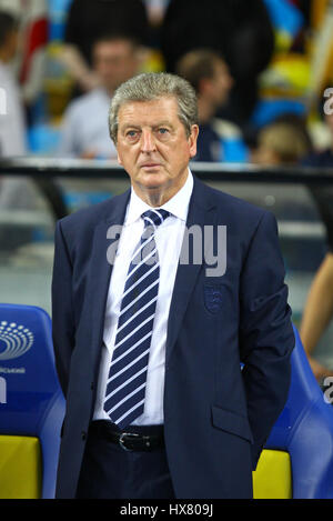 KYIV, UKRAINE - SEPTEMBER 10, 2013: England National football team manager Roy Hodgson looks on during FIFA World Cup 2014 qualifier game against Ukra Stock Photo