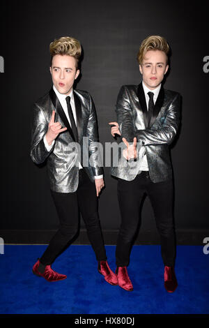 Celebs attend the Universal Music label hosts annual party following the BRIT Awards.  Featuring: Jedward Where: London, United Kingdom When: 22 Feb 2017 Stock Photo