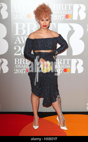 The Brit Awards 2017 held at the O2 - Arrivals  Featuring: Raye Where: London, United Kingdom When: 22 Feb 2017 Stock Photo