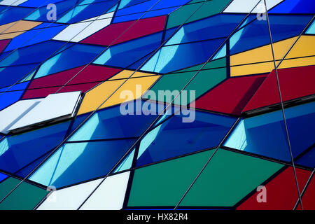 Colorful facade of modern architecture,Smithfield One,Hanley,Stoke on Trent,Staffordshire,United Kingdom. Stock Photo