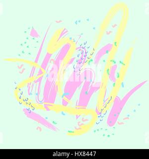 Abstract pattern of various shapes smear soft pastel colors in an arbitrary manner. Background. Vector illustration Stock Vector