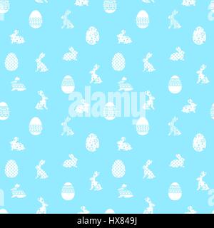 Seamless easter pattern with eggs and Easter krolikamis ornament, made in soft tones. Happy Easter background. Vector illustration Stock Vector