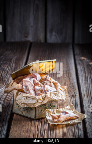 Sngel wings with powder sugar in box Stock Photo