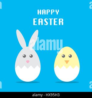 Easter rabbit and chicken Stock Vector