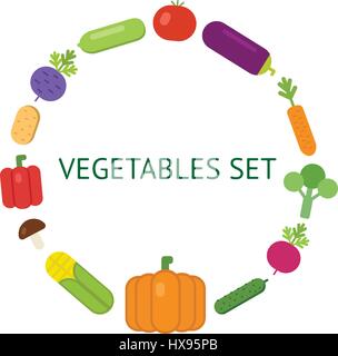 Vegetarian food vector icon set Stock Vector