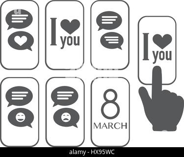 Chat icon, love message Stock Vector