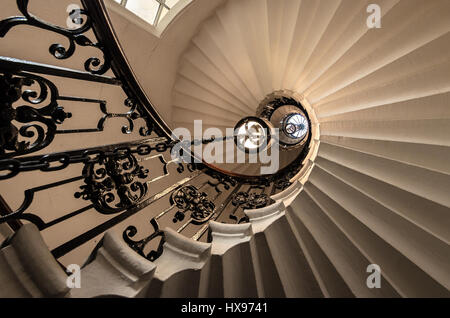London Southbank Greenwich Maritime Royal Naval College neo classical Chapel spiral helical staircase Stock Photo