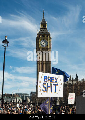 London, UK. 25th Mar, 2017. March for Europe banners, Brexshit Credit: Ghene Snowdon/Alamy Live News Stock Photo