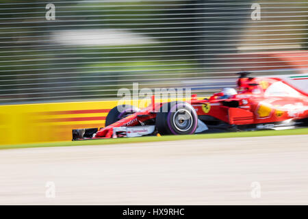 Melbourne, Australia. 26th March 2017.  Race winner Sebastian VETTEL GER 5 driving for SCUDERIA FERRARIduring the first race for the season,  the 2017 Formula 1 Rolex Australian Grand Prix, Australia on March 26 2017. Credit: Dave Hewison Sports/Alamy Live News Stock Photo