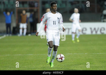 Stade Josy Barthel, Luxemburg City, Luxemburg; World Cup 2018 qualifying football, Luxemburg versus France; Ousmane Dembélé, France. 25th Mar, 2017. in action Credit: Laurent Lairys/Agence Locevaphotos/Alamy Live News Stock Photo