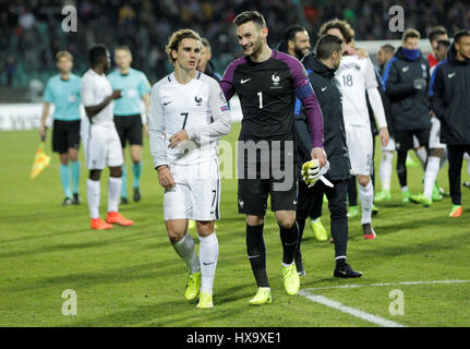 Luxembourg. 25th Mar, 2017. Antoine Griezmann of France competes during the  FIFA World Cup 2018 qualifying football match between France and Luxembourg  in Luxembourg, March 25, 2017. Credit: Gong Bing/Xinhua/Alamy Live News