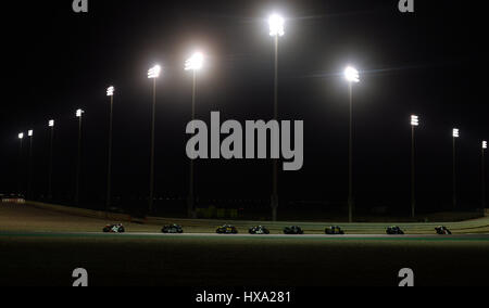 Doha, Qatar. 26th Mar, 2017. Riders compete during the Moto2 final race of the 2017 FIM MotoGP Grand Prix of Qatar at the Losail International Circuit in Doha, capital of Qatar, on March 26, 2017. Credit: Nikku/Xinhua/Alamy Live News Stock Photo