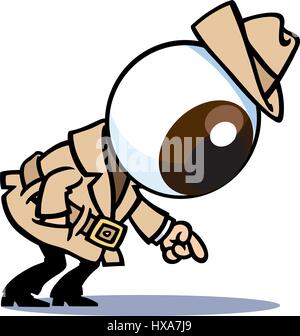 Detective Man. Vector Illustration. Stock Vector