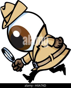 Detective Man. Vector Illustration. Stock Vector