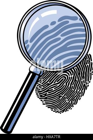 Fingerprint Detective. Vector Illustration. Stock Vector
