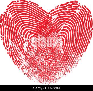 Fingerprint Heart. Vector Illustration. Stock Vector