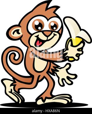 Silly Monkey. Vector Illustration. Stock Vector