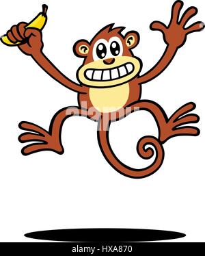 Silly Monkey. Vector Illustration. Stock Vector