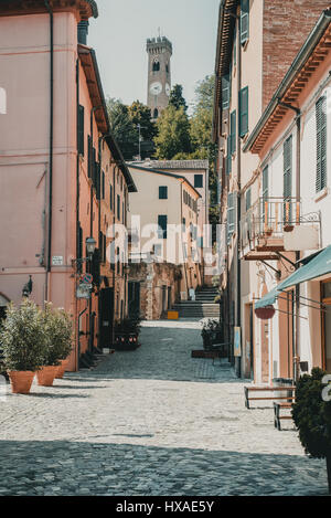 street in Santarcangelo c views of the chapel Italy Europe Stock Photo