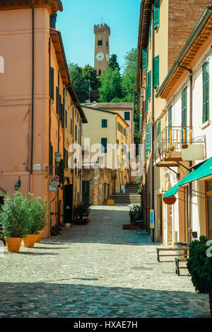 street in Santarcangelo c views of the chapel Italy Europe Stock Photo